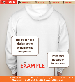 An example of how to add a design to the hood of a product.