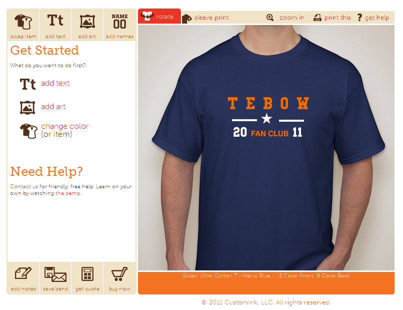 Tim Tebow Fan Club Design