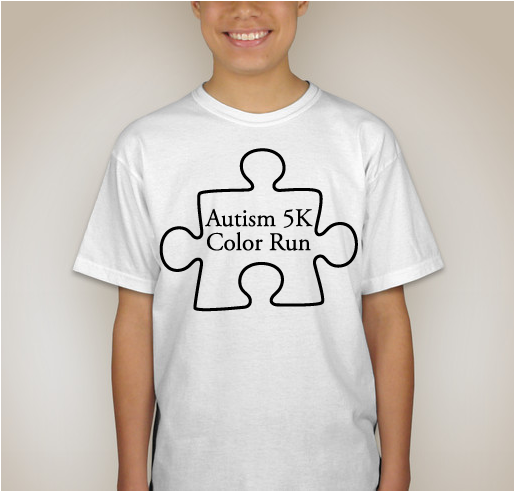 Autism 5K Color Run Fundraiser - unisex shirt design - back