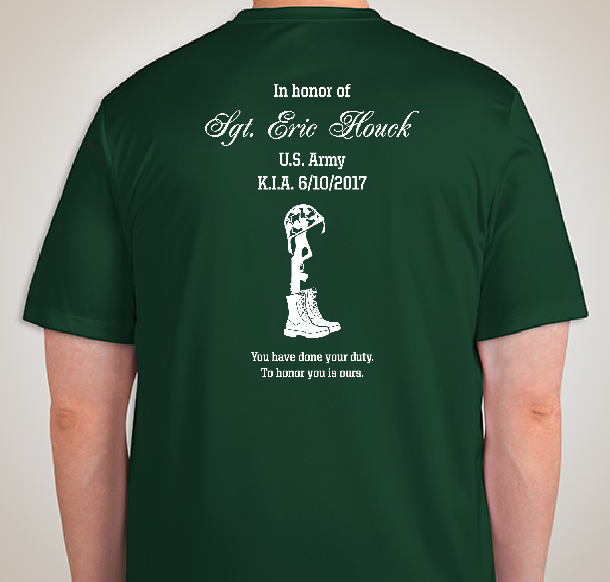 Honoring Sgt. Eric Houck Fundraiser - unisex shirt design - back