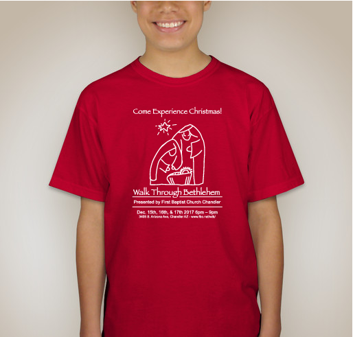 First Baptist Chandler - Walk Through Bethlehem 2017 Fundraiser - unisex shirt design - back