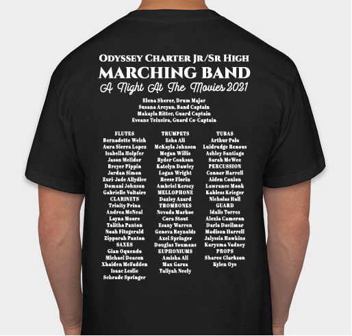 Odyssey Jr/Sr High Marching Band Show Shirt Fundraiser - unisex shirt design - back