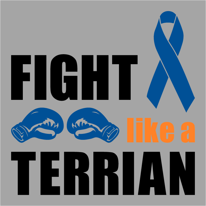 #TERRIANTOUGH Cancer Battle shirt design - zoomed
