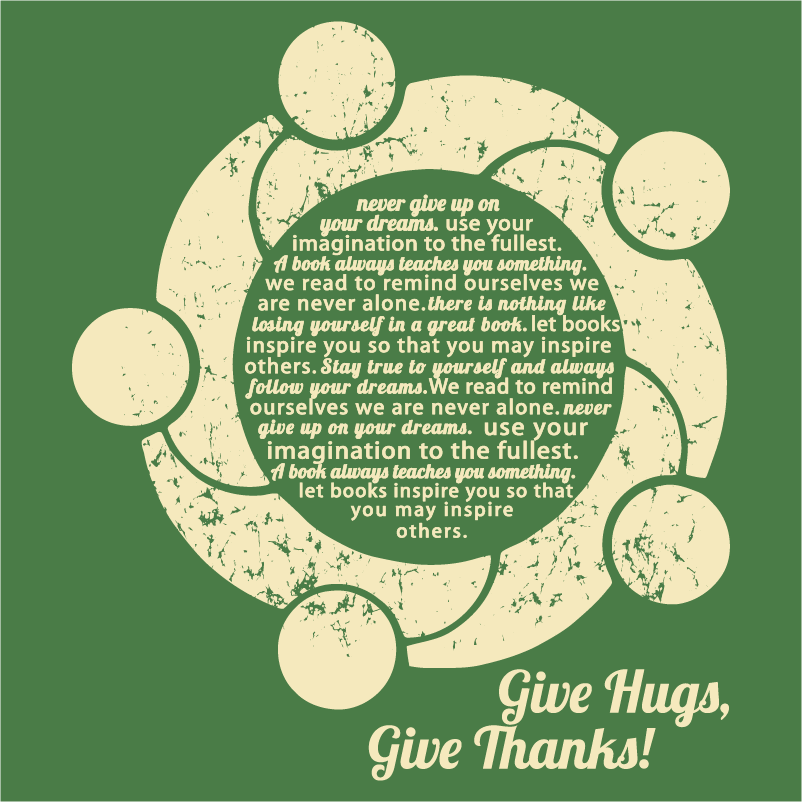 Give HUGS Give THANKS 2015 shirt design - zoomed
