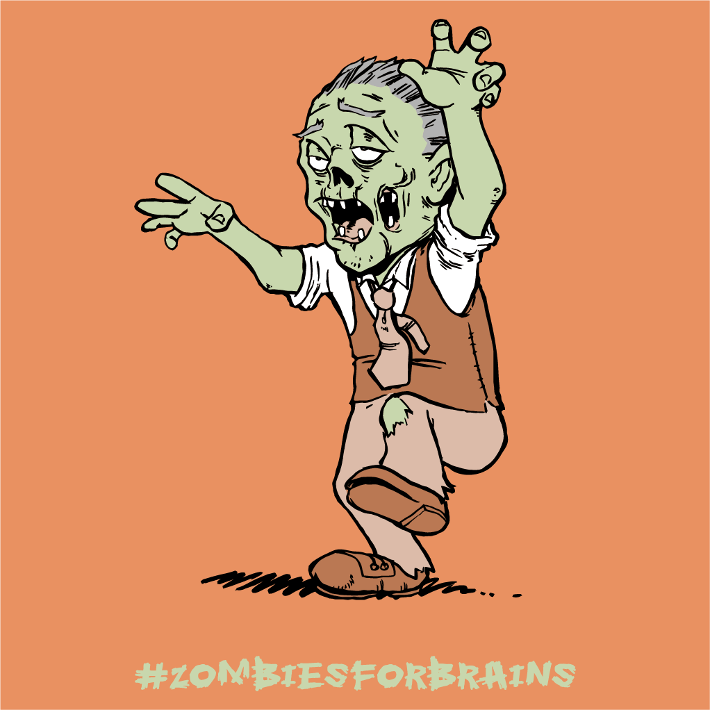 Zombies for Brains! shirt design - zoomed