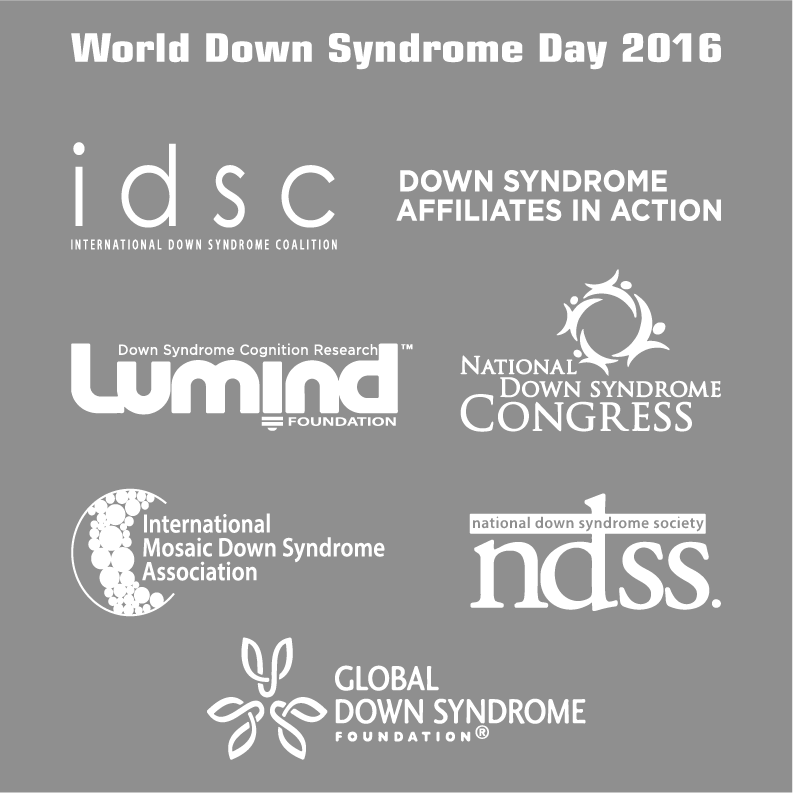 World Down Syndrome Day 2016 - GUnisex Tee shirt design - zoomed