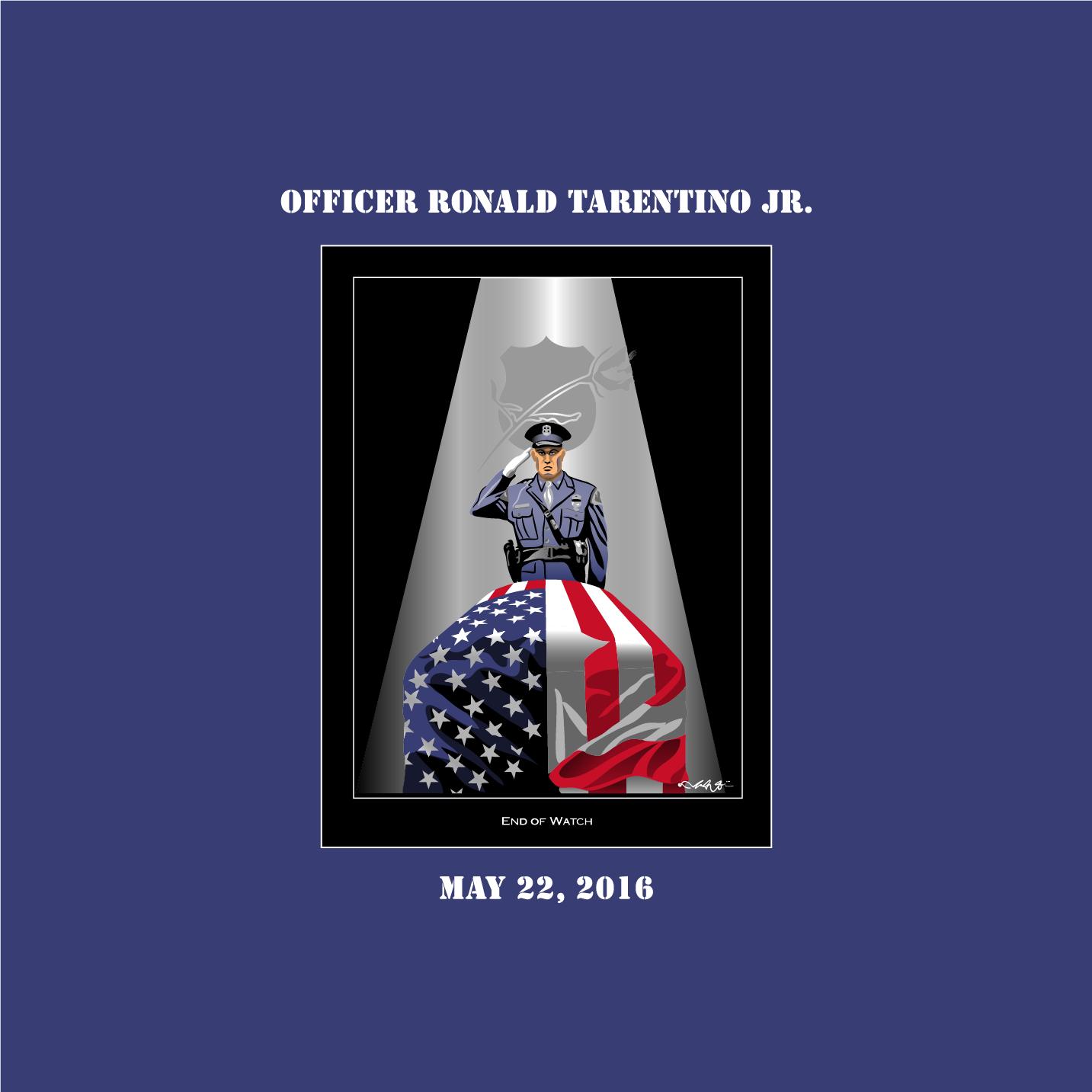 Officer Tarentino Memorial Fund shirt design - zoomed