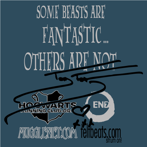 The Fantastic Beasts 5k shirt design - zoomed