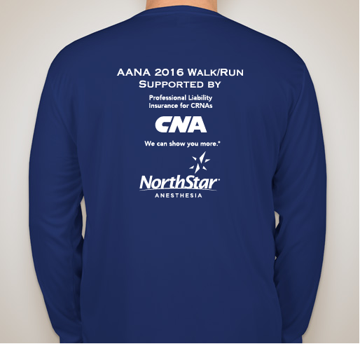AANA 2016 Fun 5K Walk/Run - post meeting shirts Fundraiser - unisex shirt design - back