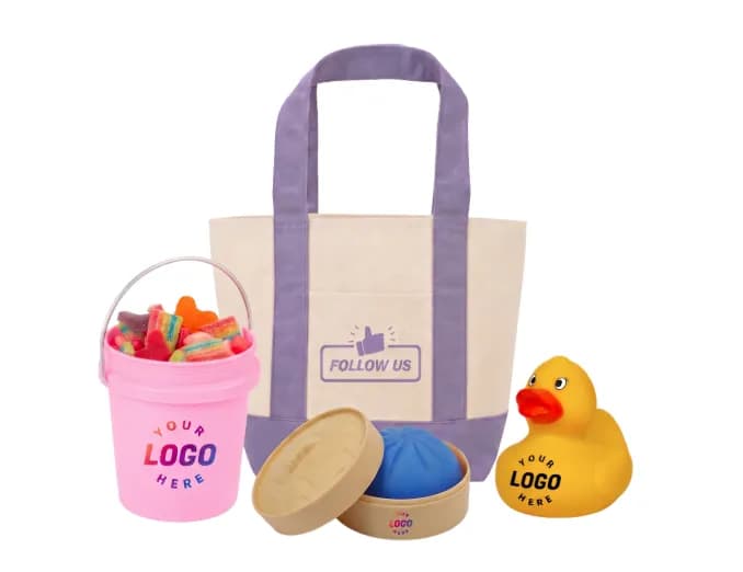 Trending products including Owala water bottle, mini tote bag, and plush keychain.