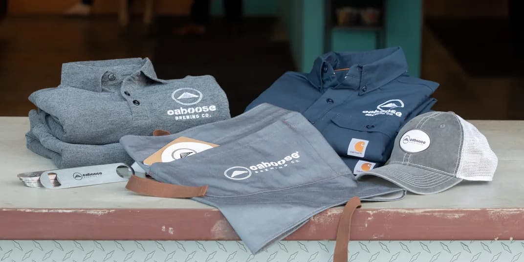 brewery uniforms on a table