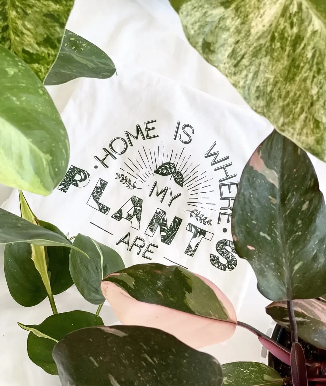 creator shirt 'home is where my plants are'