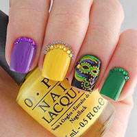 mardi gras manicure nails photo