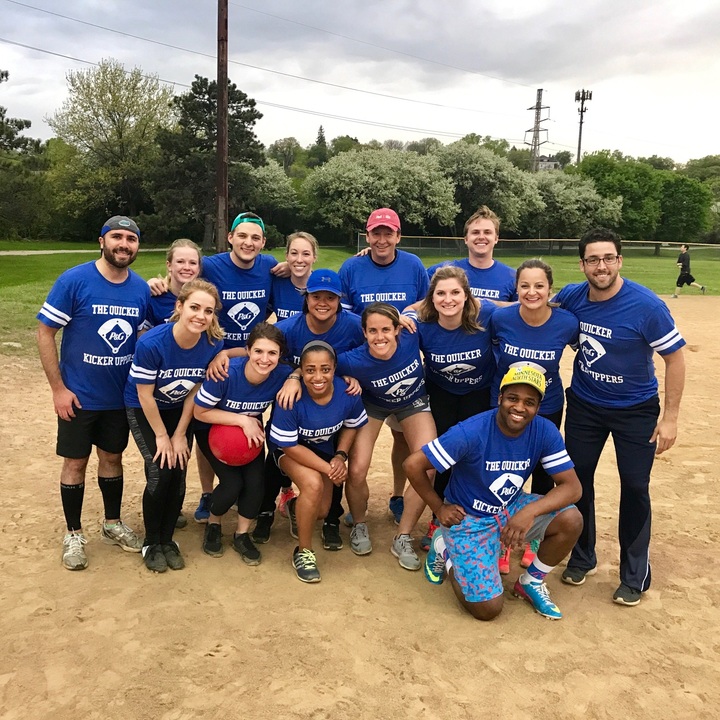 kickball team after a game