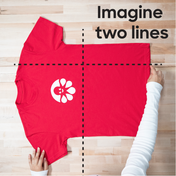 lines across a flat shirt