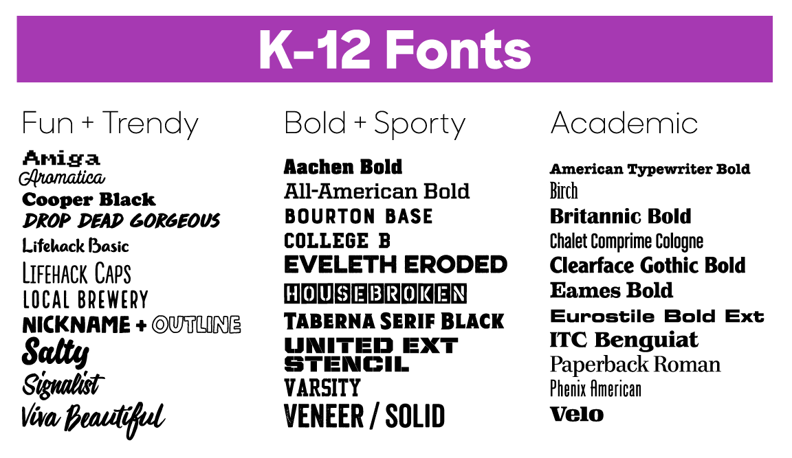Best Fonts for School T-shirts - Custom Ink Blog