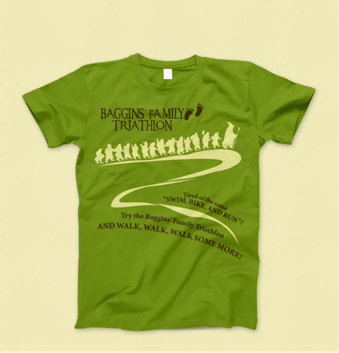 Baggins' Family Triathlon Custom T-Shirt Fan Art