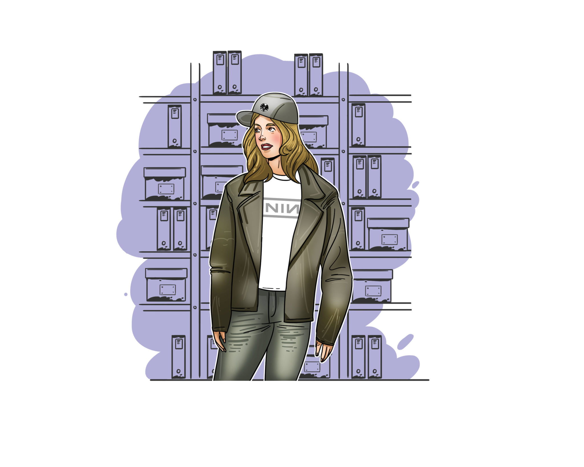 Captain Marvel Wearing NIN T-shirt