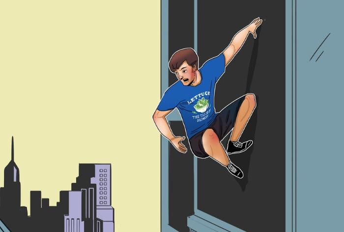 Spider-Man Wearing Lettuce The Taste of Sadness Graphic T-shirt