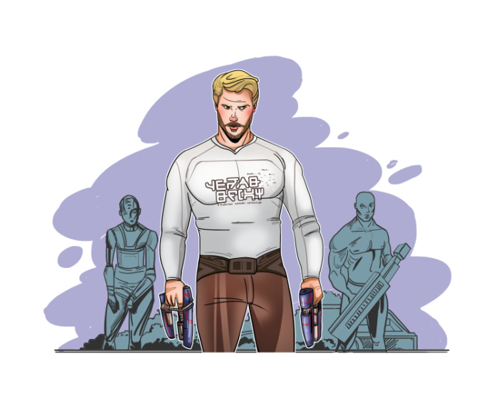 Star-Lord Wearing Alien Language Long Sleeve T-shirt