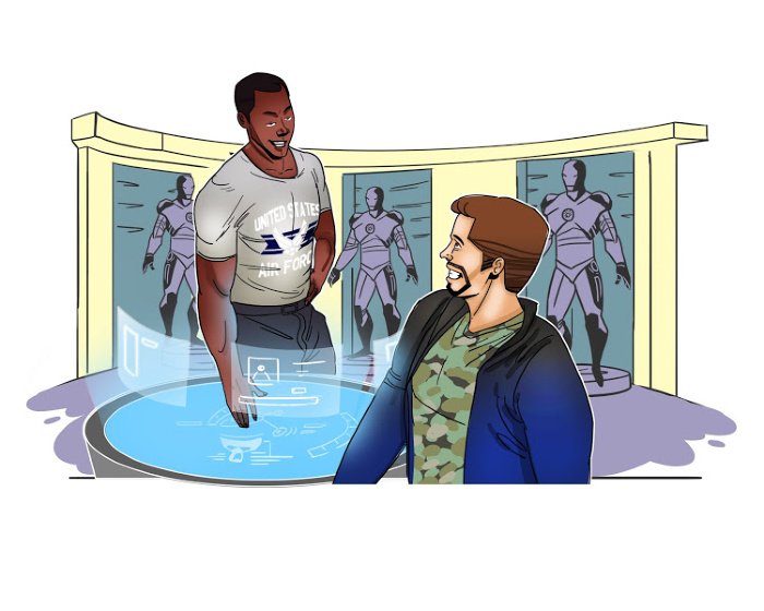 War Machine Wearing US Air Force T-shirt