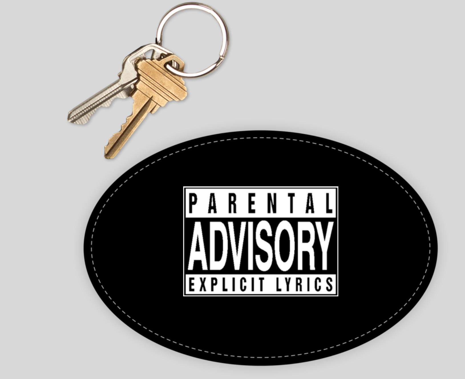 custom sticker with parental advisory on it