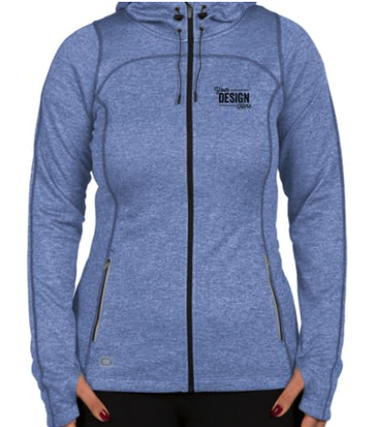 custom blue zip up womens jacket