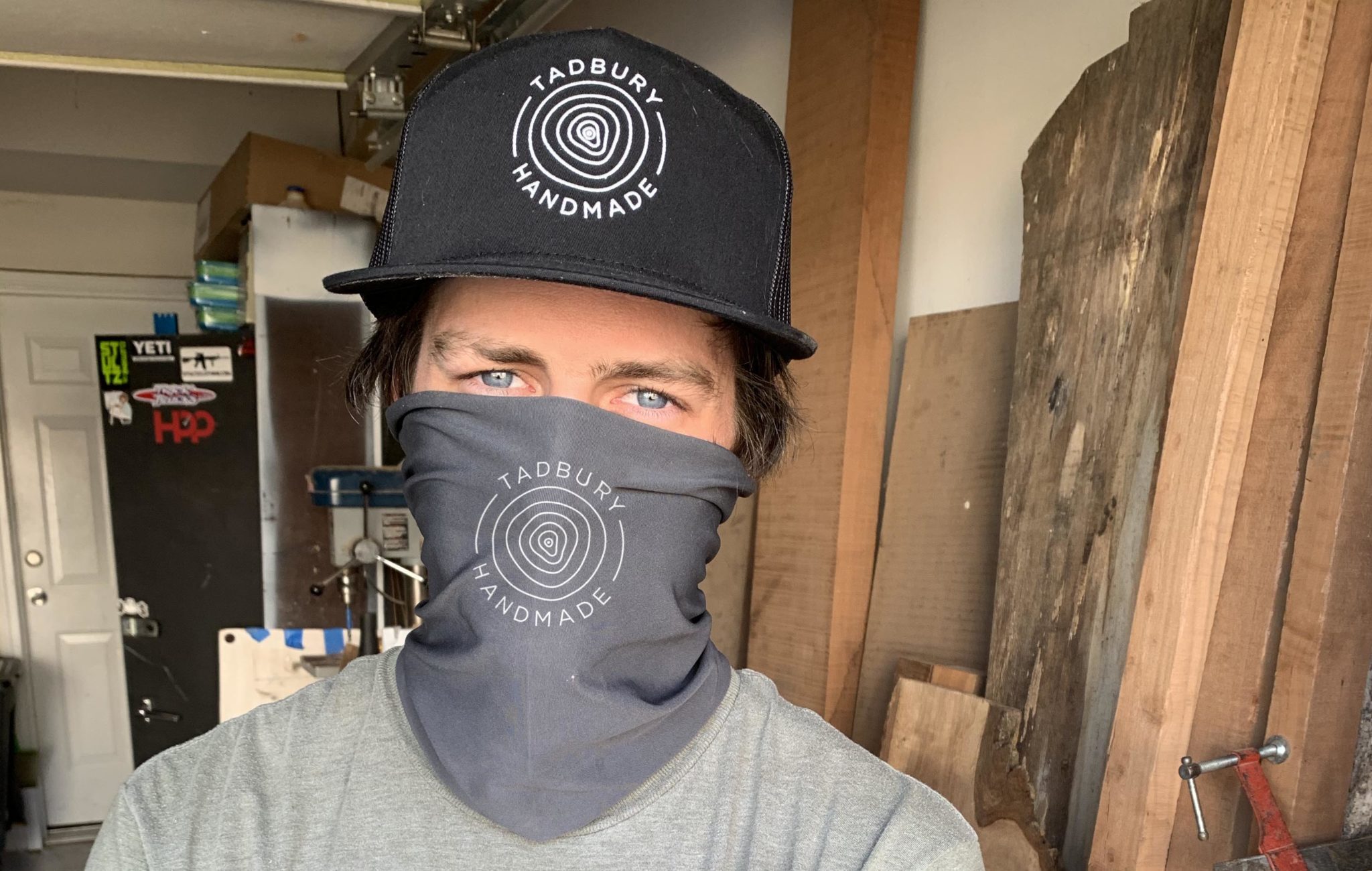 Todd in his custom neck gaiter