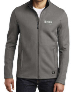 The OGIO Grit Full Zip Fleece Jacket has a unique and rugged texture, embossed lining, and understated details. Any design or logo will look elevated on this custom jacket. 