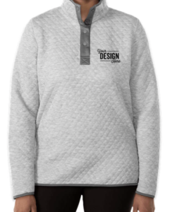 The Marine Layer Women's Corbet Quilted Snap Pullover in Heather Grey/Charcoal provides super soft comfort all day long. 