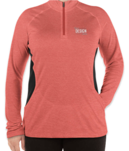 The Adidas 100% Recycled Quarter Zip Performance Shirt in Powder Red Heather/Carbon is made from 100% recycled polyester—meaning you can feel good about your environmental impact.