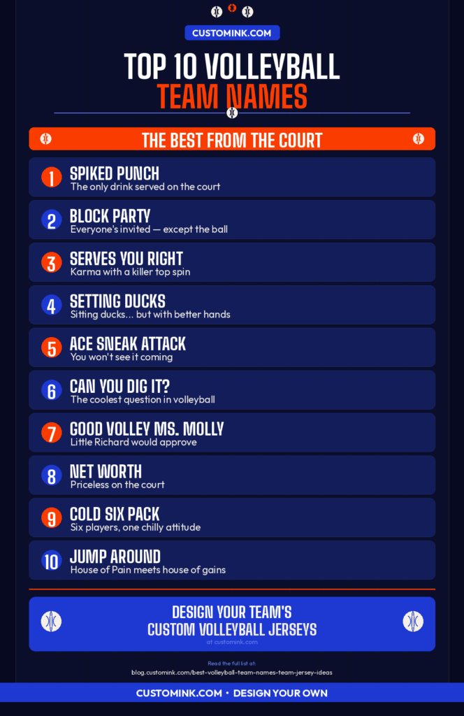 the best funny and cool volleyball team names