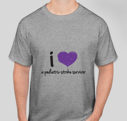 2014 Pediatric Stroke Awareness "I Love" shirt from CHASA Fundraiser - unisex shirt design - front