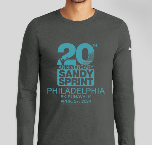 The Sandy Sprint Philadelphia is 20! Fundraiser - unisex shirt design - front