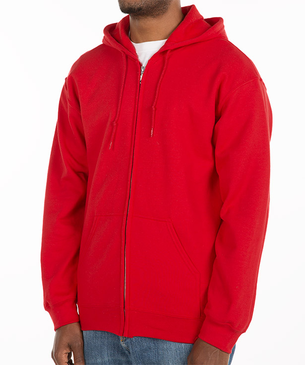 CustomInk Sizing Line-Up for Gildan Midweight Zip Hoodie - Standard Sizes