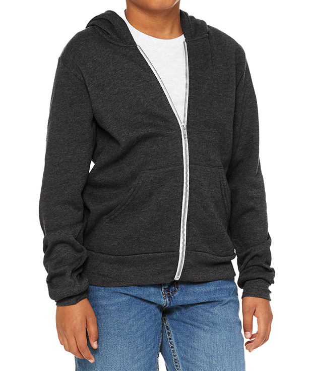CustomInk Sizing Bella + Canvas Youth Ultra Soft Zip Hoodie - Standard ...
