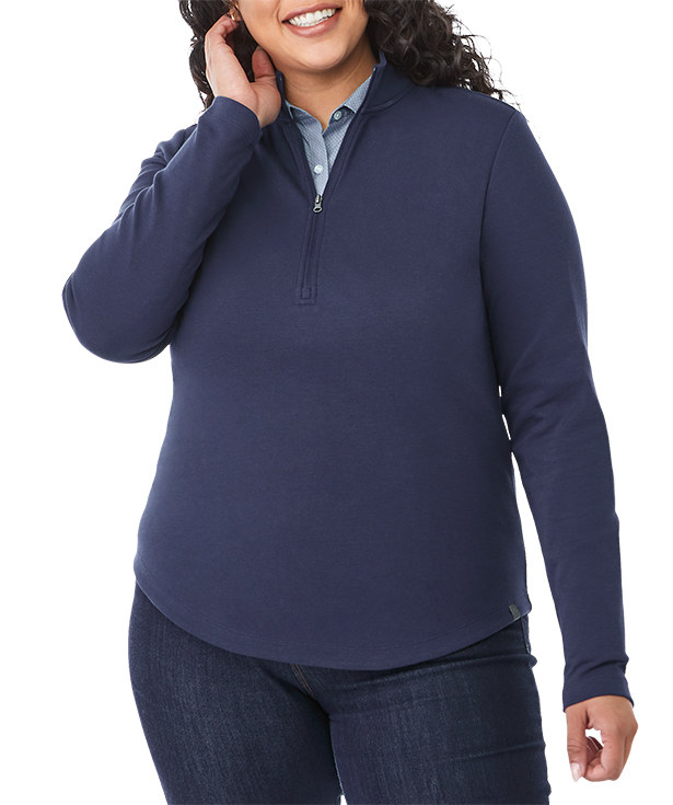 CustomInk Sizing Line-Up for Trimark Women's Rigi Eco Knit Half Zip ...