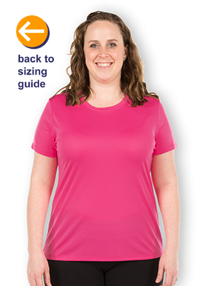 Sizing Line-Up for Hanes Women's 100% Cotton T-shirt -  Standard Sizes