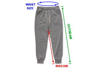 CustomInk Sizing Line-Up for Alternative Apparel Jogger Sweatpants ...