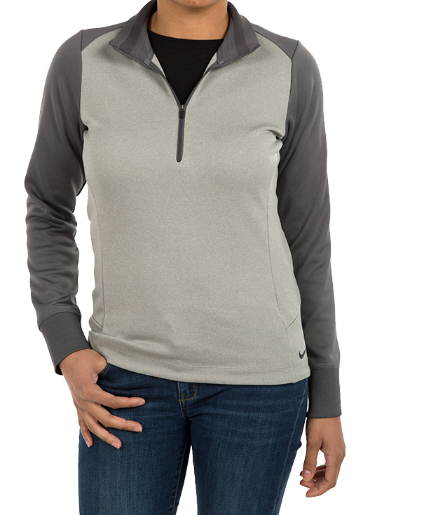 CustomInk Sizing LineUp for Nike Women's DriFIT HalfZip Performance Pullover Standard Sizes