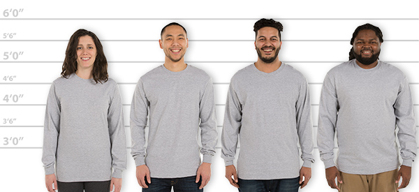 Gildan Long Sleeve Size Chart