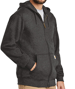 CustomInk Sizing Line-Up for Carhartt Midweight Zip Hoodie - Standard Sizes
