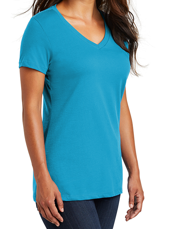 CustomInk Sizing Line-Up for District Womens Perfect Weight V-neck T ...