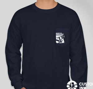 Gildan Ultra Cotton Long Sleeve Pocket T-shirt — Navy