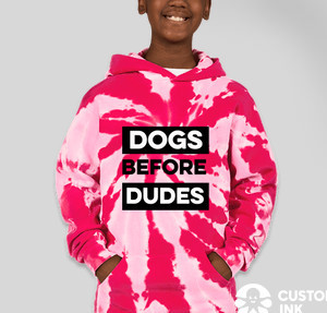 Port & Company Youth Tie-Dye Pullover Hoodie — Pink