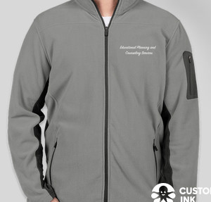 Port Authority Colorblock Full Zip Microfleece Jacket — Frost Grey / Magnet