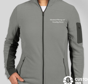 Port Authority Women's Colorblock Full Zip Microfleece Jacket — Frost Grey / Magnet