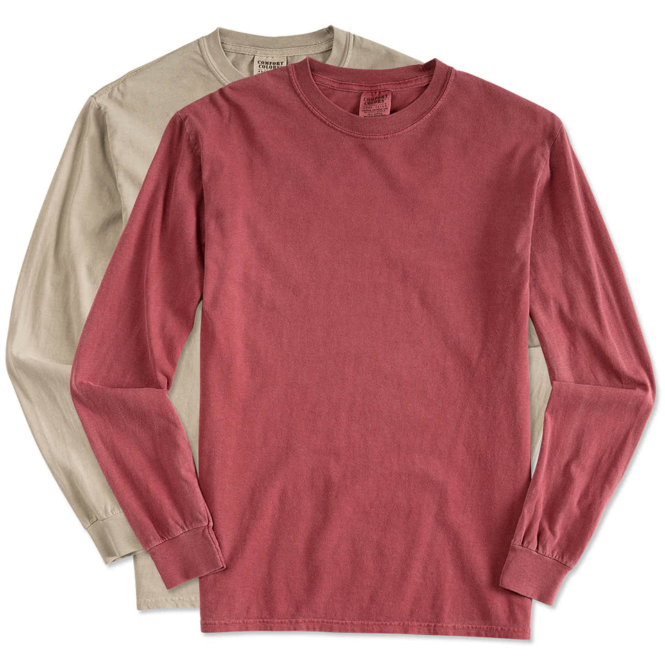 Custom Comfort Colors 100% Cotton Long Sleeve Shirt - Design Long ...