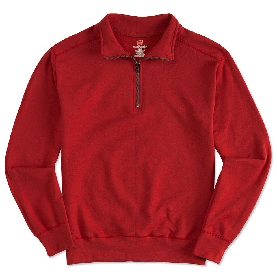Custom Hanes Nano Quarter Zip Sweatshirt - Design Quarter Zip Pullover ...
