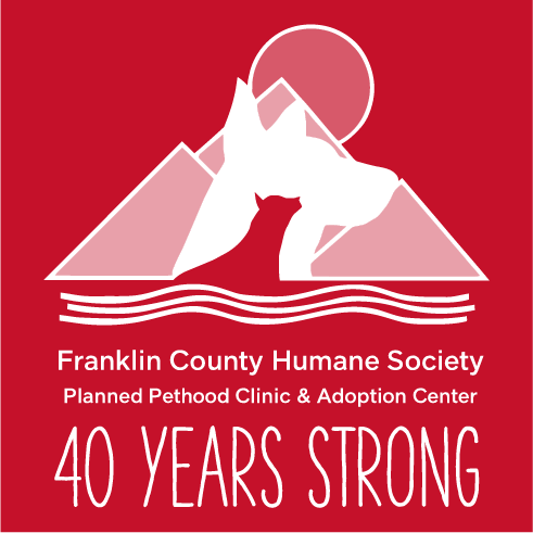 Franklin County Humane Society 40 Years Strong shirt design - zoomed